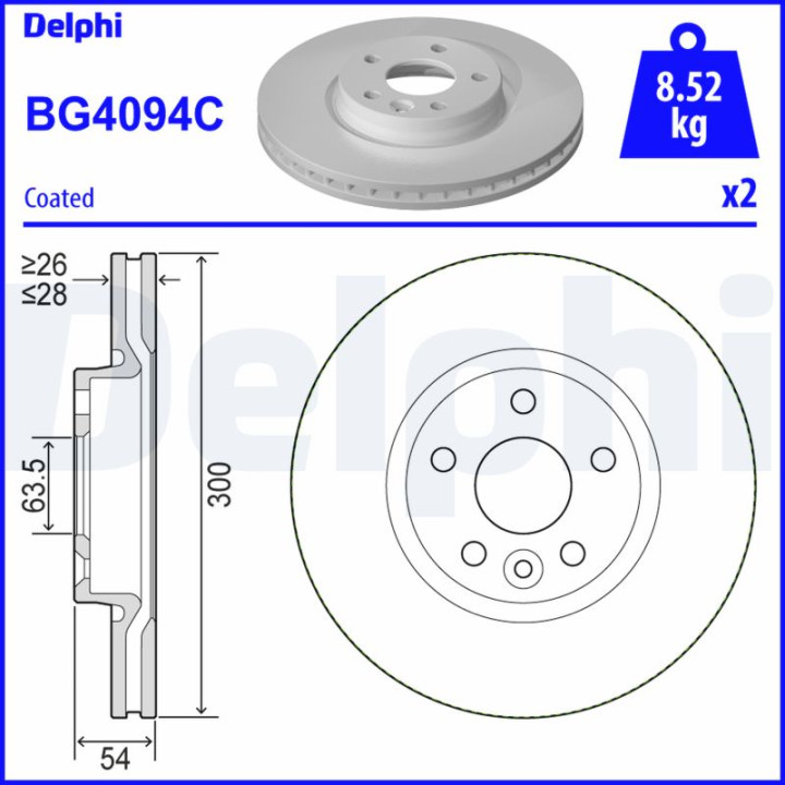 Tarcza hamulcowa DELPHI BG4094C