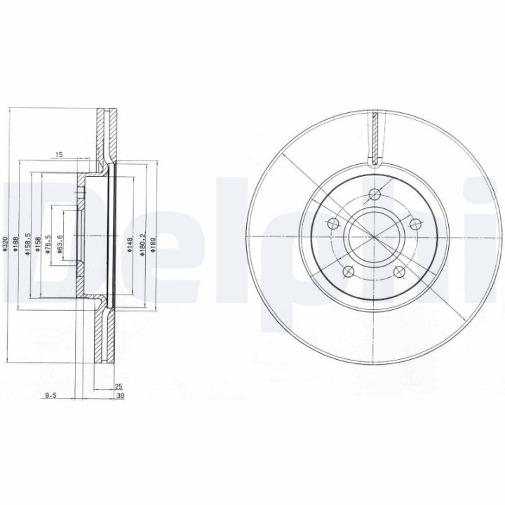 Tarcza hamulcowa DELPHI BG4056C