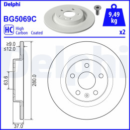 Tarcza hamulcowa DELPHI BG5069C