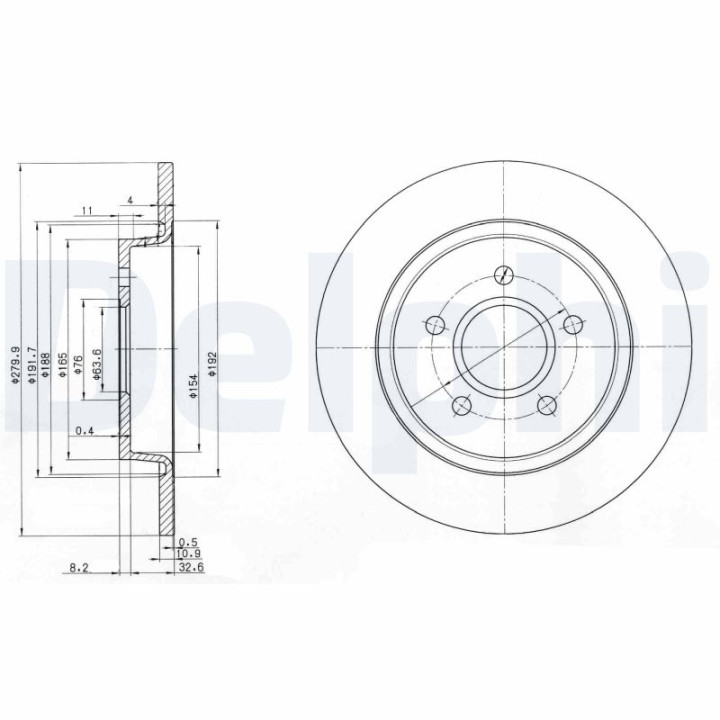 Tarcza hamulcowa DELPHI BG3897C