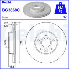 Tarcza hamulcowa DELPHI BG3868C