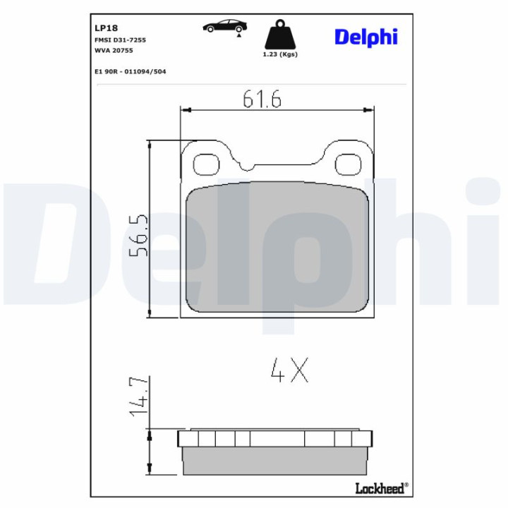 Klocki hamulcowe DELPHI LP18