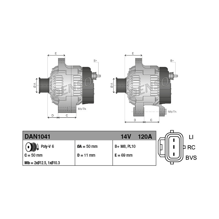 Alternator DENSO DAN1041