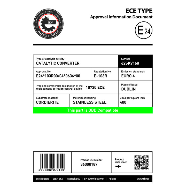 Katalizator ESEN SKV 62SKV168