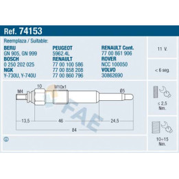 Świeca żarowa FAE 74153