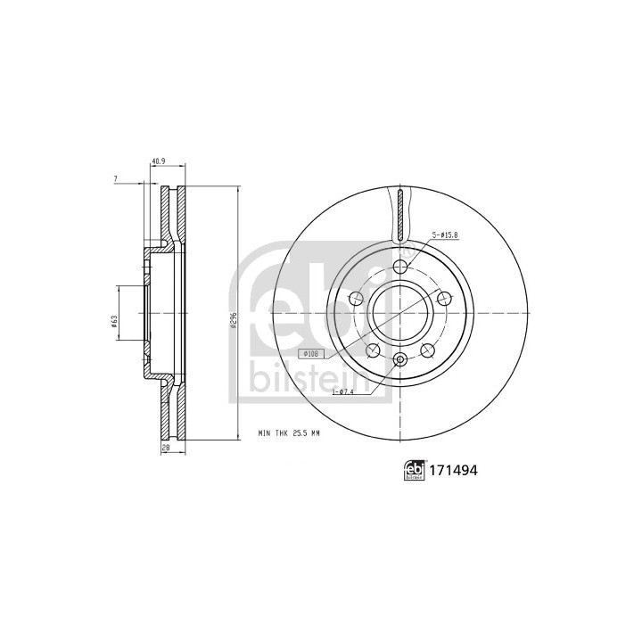 Tarcza hamulcowa FEBI BILSTEIN 171494
