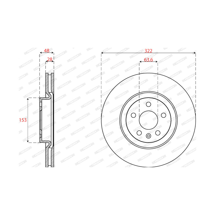 Tarcza hamulcowa FERODO DDF2693C