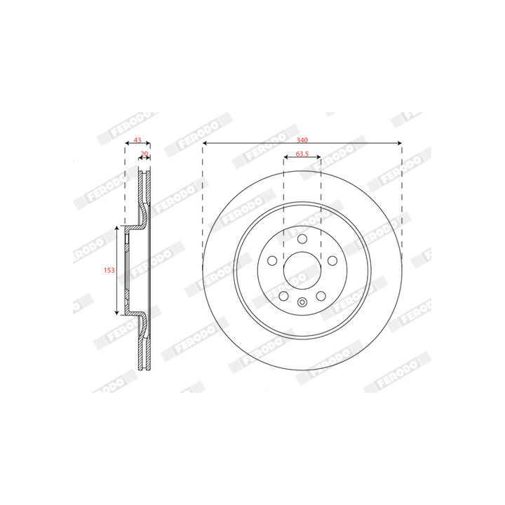 Tarcza hamulcowa FERODO DDF2844C