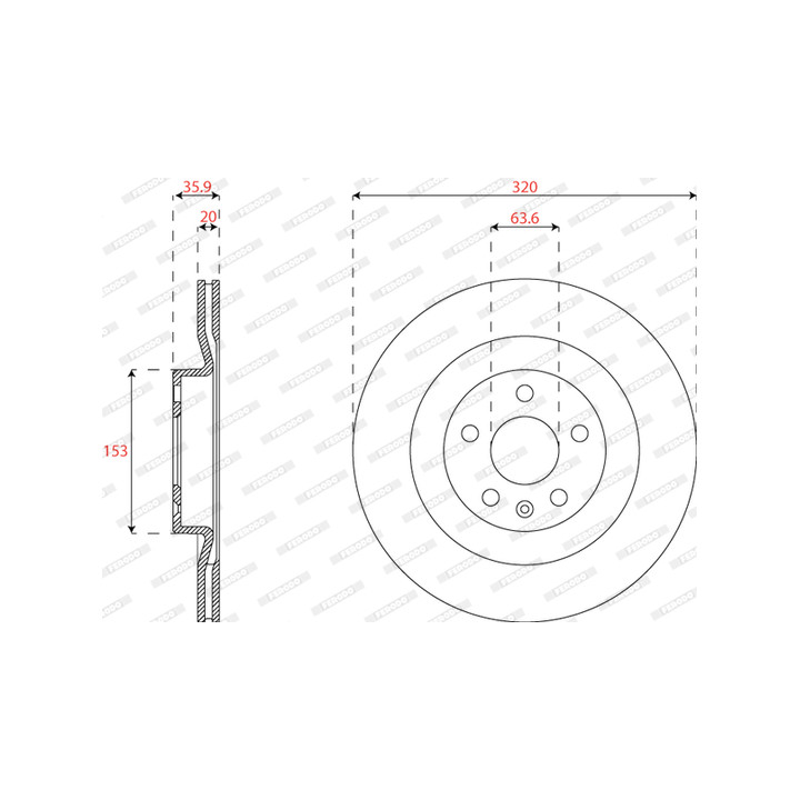 Tarcza hamulcowa FERODO DDF2732C