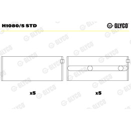 Panewki wału korbowego GLYCO H1080/5 STD