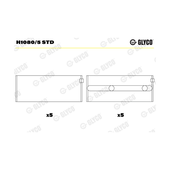 Panewki wału korbowego GLYCO H1080/5 STD