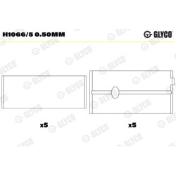 Panewki wału korbowego GLYCO H1066/5 0.50mm