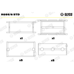 Panewki wału korbowego GLYCO H095/6 STD
