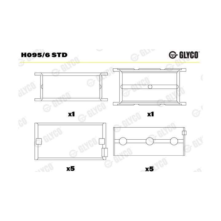 Panewki wału korbowego GLYCO H095/6 STD