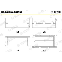 Panewki wału korbowego GLYCO H046/5 0.25mm