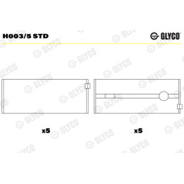 Panewki wału korbowego GLYCO H003/5 STD
