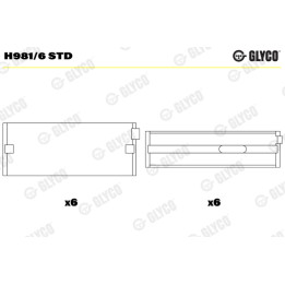 Panewki wału korbowego GLYCO H981/6 STD