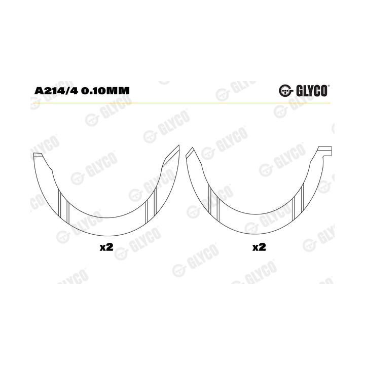 Panewka oporowa wału korbowego GLYCO A214/4 0.10mm