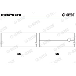 Panewki wału korbowego GLYCO H1057/5 STD