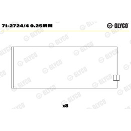 Panewki łożyska korbowodu GLYCO 71-2724/4 0.25mm