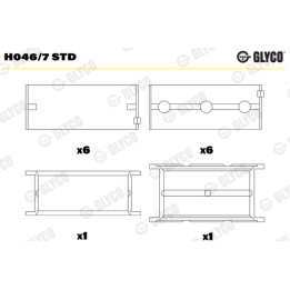 Panewki wału korbowego GLYCO H046/7 STD