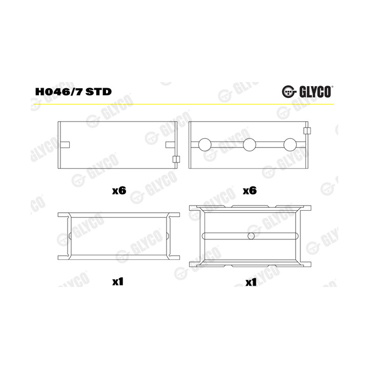 Panewki wału korbowego GLYCO H046/7 STD