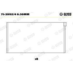 Panewki łożyska korbowodu GLYCO 71-3952/4 0.30mm