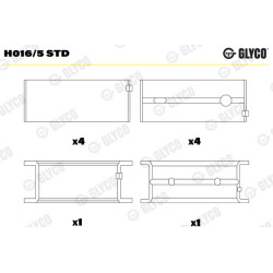 Panewki wału korbowego GLYCO H016/5 STD