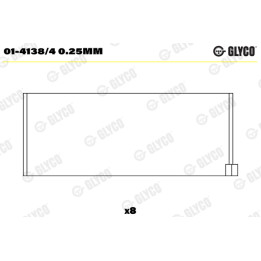 Panewki łożyska korbowodu GLYCO 01-4138/4 0.25mm