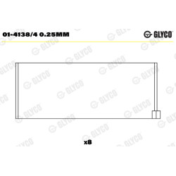 Panewki łożyska korbowodu GLYCO 01-4138/4 0.25mm