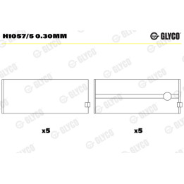 Panewki wału korbowego GLYCO H1057/5 0.30mm