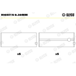 Panewki wału korbowego GLYCO H1057/5 0.30mm