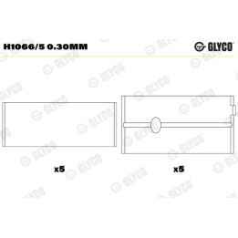 Panewki wału korbowego GLYCO H1066/5 0.30mm