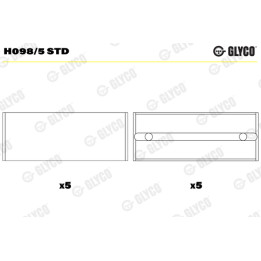 Panewki wału korbowego GLYCO H098/5 STD