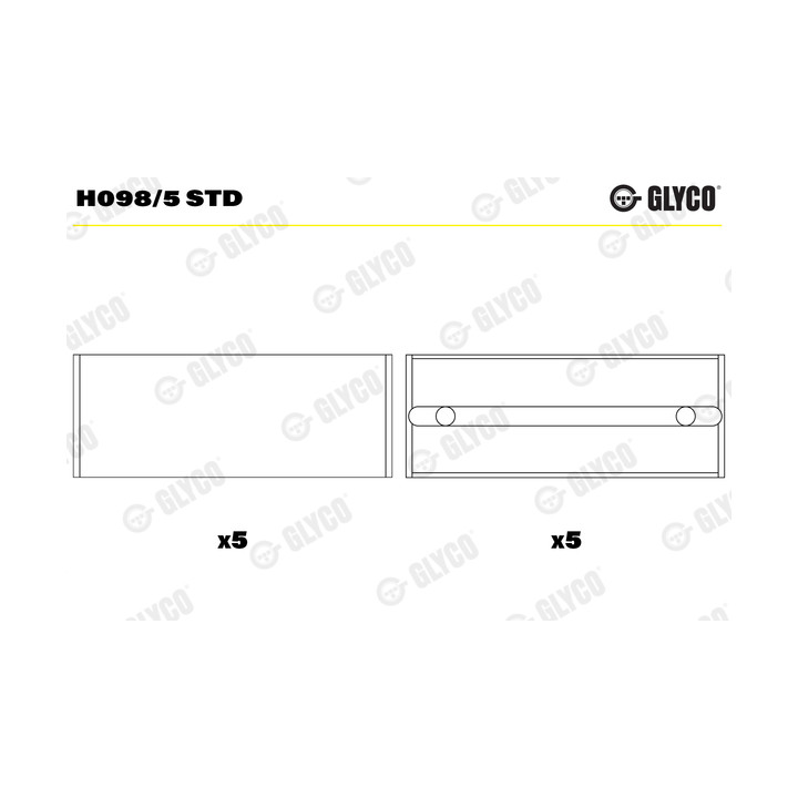 Panewki wału korbowego GLYCO H098/5 STD