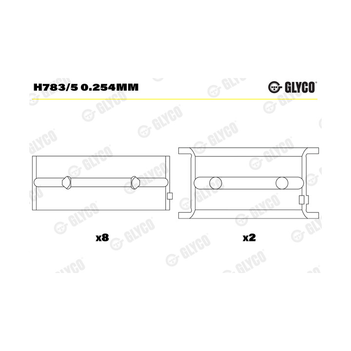 Panewki wału korbowego GLYCO H783/5 0.254mm