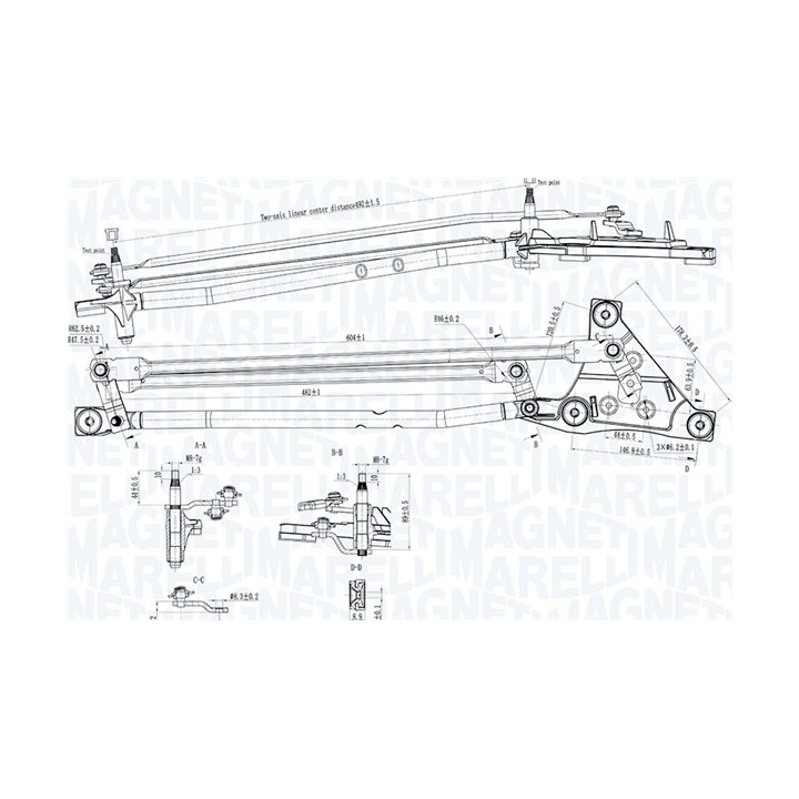 Mechanizm wycieraczek MAGNETI MARELLI 085570738010
