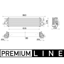 Chłodnica powietrza Intercooler MAHLE CI 554 000P