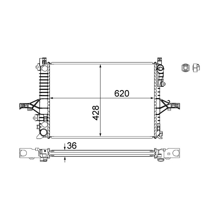 Chłodnica wody silnika MAHLE CR 1546 000S